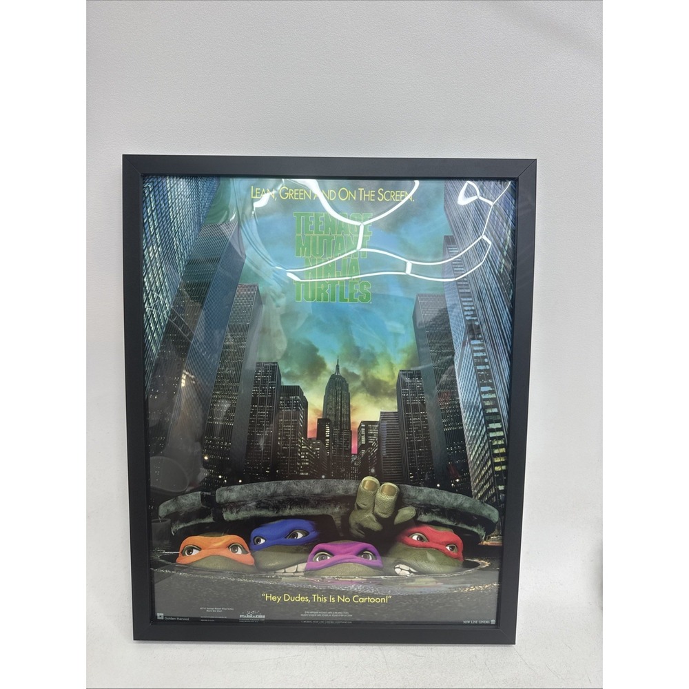 Rare 1990 Teenage Mutant Ninja Turtles Poster TMNT Movie MINT Condition